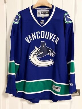 Authentic Reebok Vancouver Canucks Blue Orca Home Jersey Size XXL 2XL